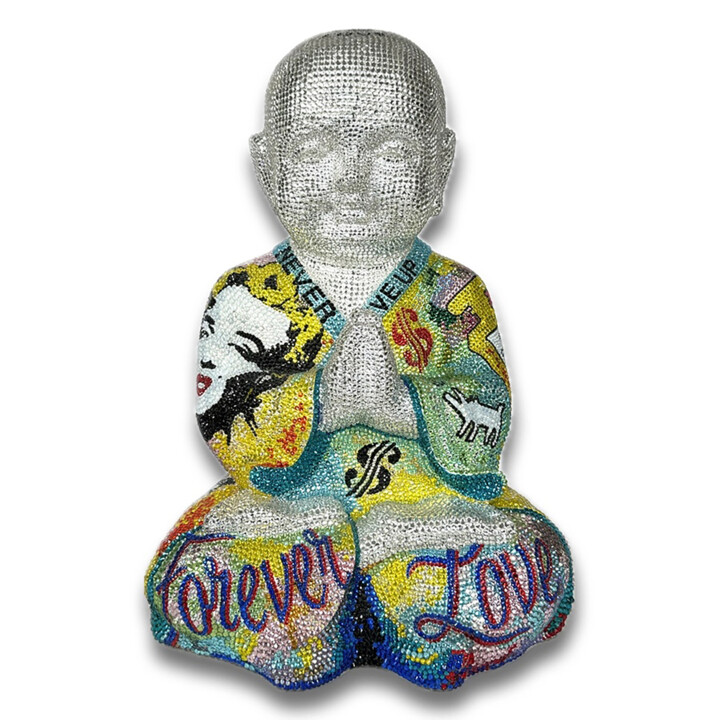 Sculpture intitulée "Forever Love Buddha…" par Gardani, Œuvre d'art originale, Coulage