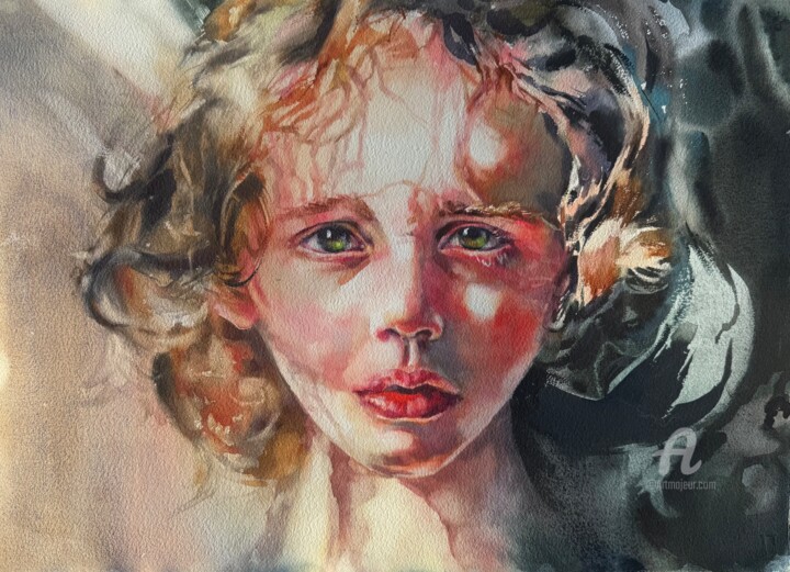 “Fragile” 绘画, 13.8x19.7 in
