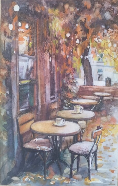 Street Coffe Shop Tablo, 16,5x10,4 in
