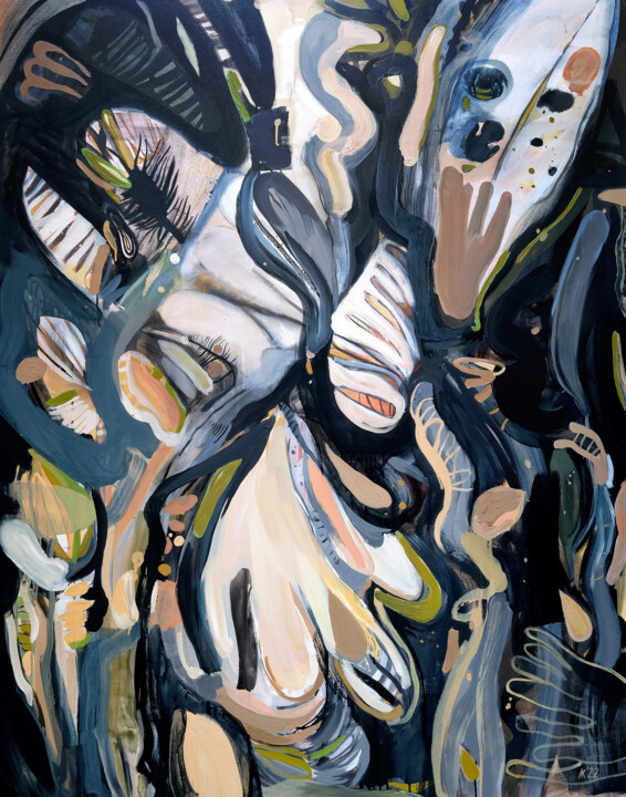 Night garden 绘画, 59.1x47.2 in