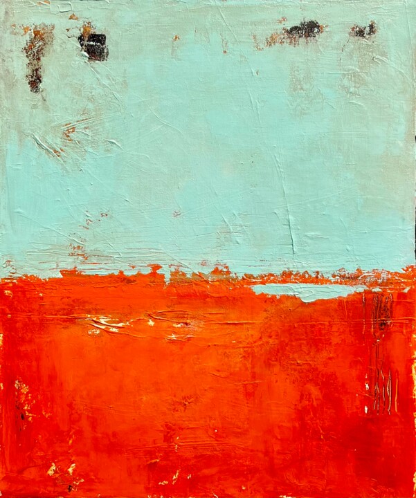 Painting titled "Textured Minimalist…" by Kateryna Malomuzh, Original Artwork, Acrylic