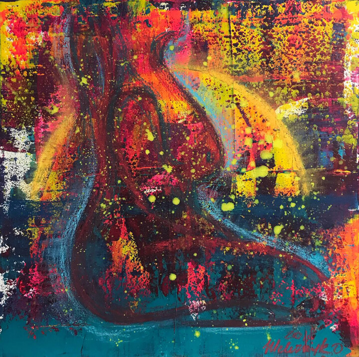 Sun Girl 绘画, 23.6x23.6 in