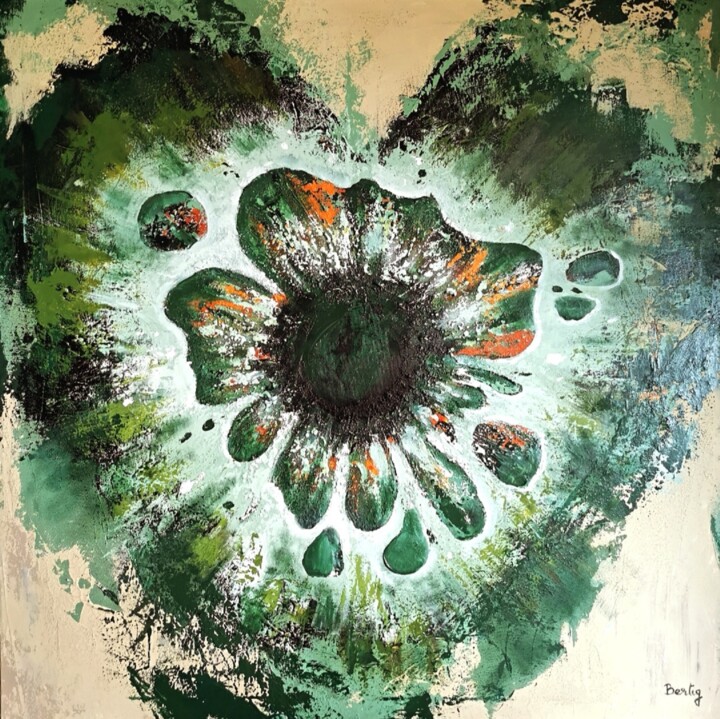 Pintura titulada "Heart (iris)" por Pier Bertig, Obra de arte original, Acrílico Montado en Bastidor de camilla de madera
