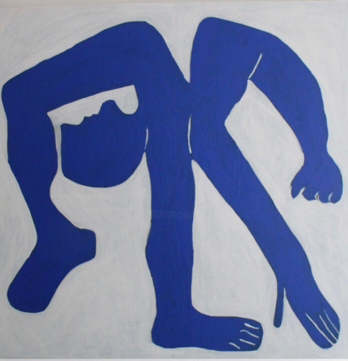 L'homme bleu 3 绘画, 31.5x31.5 in