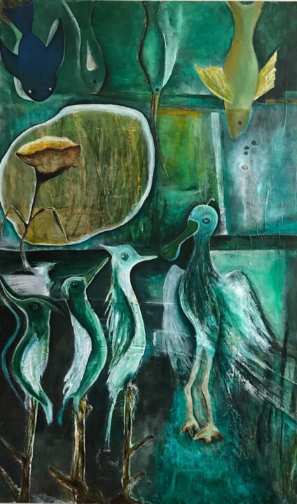 Peinture intitulée "ÉLÉMENTAIRE" par Odette Gauvreau, Œuvre d'art originale, Acrylique Monté sur Châssis en bois
