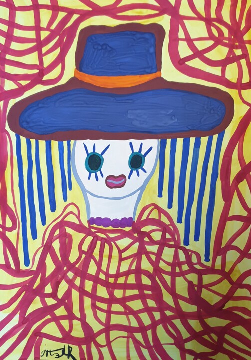 Woman in a hat D Tekening, 16,5x11,7 in
