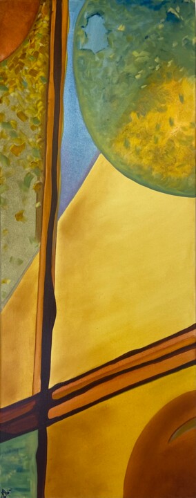 Painting titled "2025/02" by Stéphanie Pothier, Original Artwork, Oil Mounted on Wood Stretcher frame