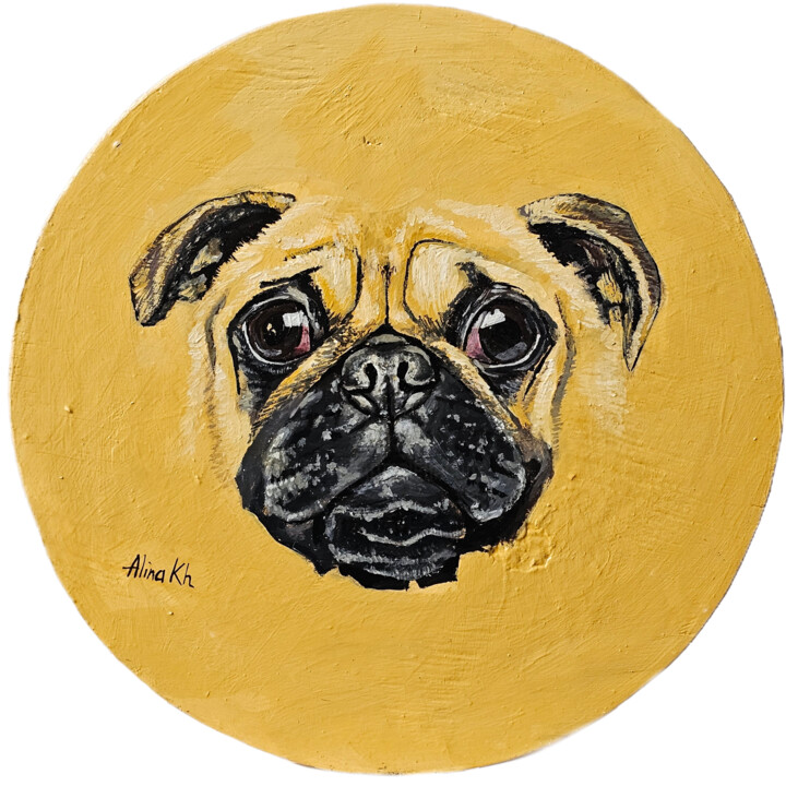 Mr. Pug 绘画, 10.8x10.8 in