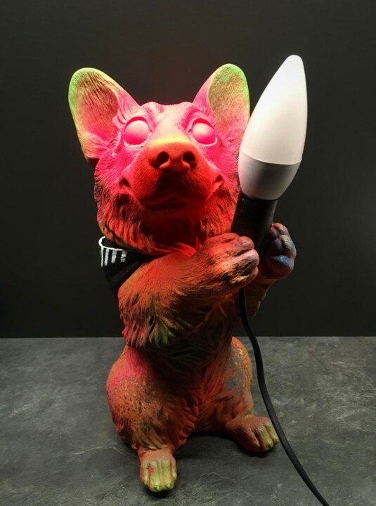 Dog sculpture Off-White 雕塑, 12.6x7.5 in