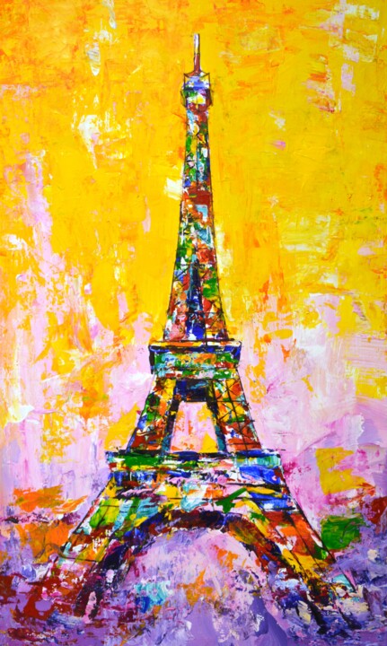 Eiffel Tower 5 Painting, 39.4x23.6 in
