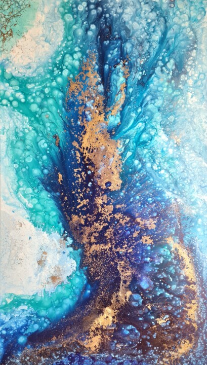 "Ocean Sensations" başlıklı Tablo Eleni Denart tarafından, Orijinal sanat, Akrilik Ahşap Sedye çerçevesi üzerine monte edilm…