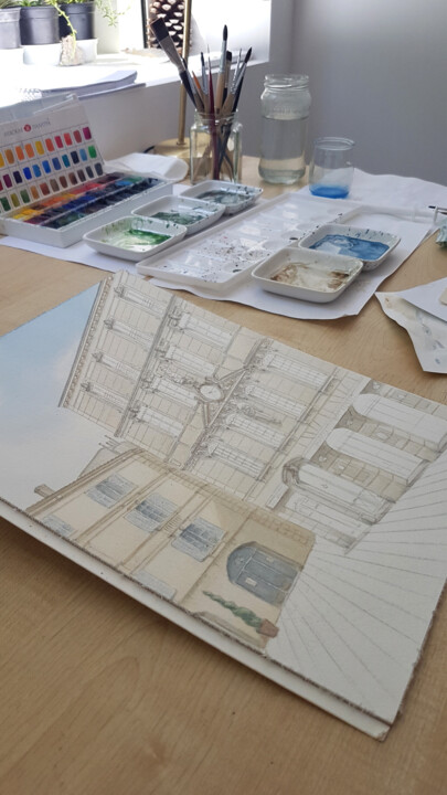Steps of the making of the work