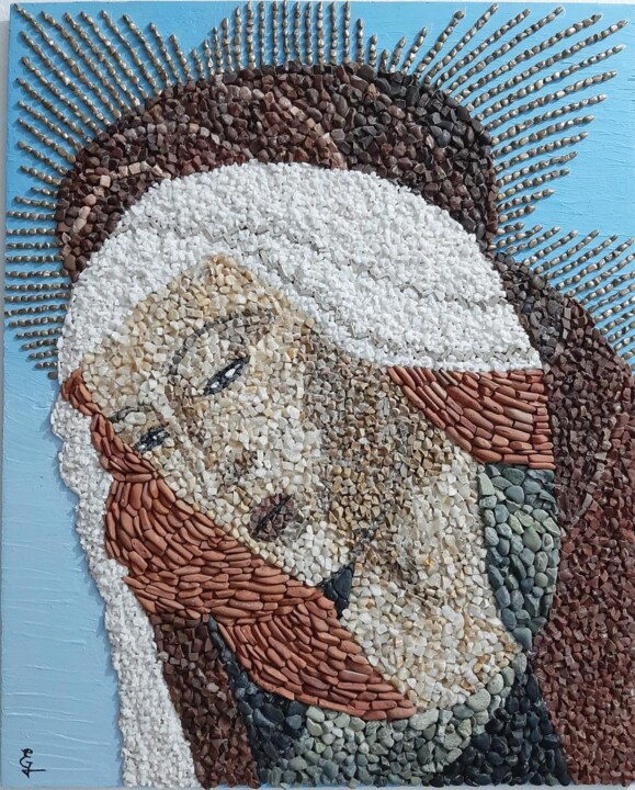 Virgin Mary 雕塑, 23.6x19.7 in