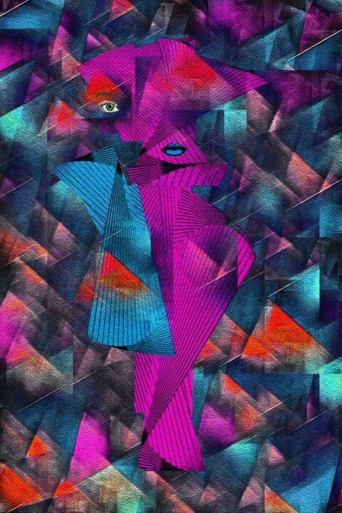 Arts numériques intitulée "Woman with a Vase a…" par Charles Talkoff, Œuvre d'art originale, Collage numérique