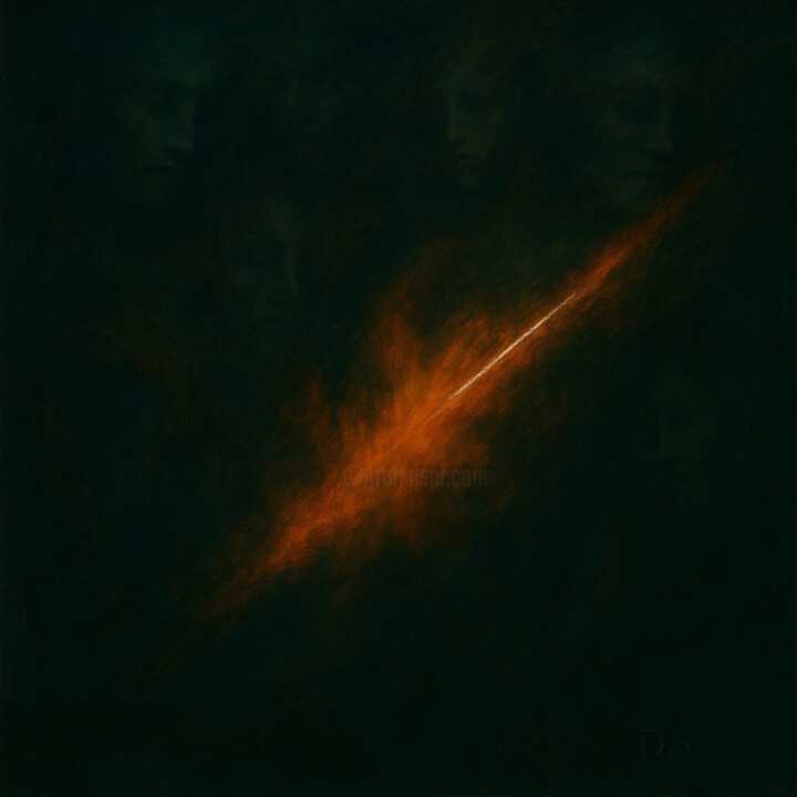 Peinture intitulée "Fracture de l'ombre" par Ds 26, Œuvre d'art originale, Huile