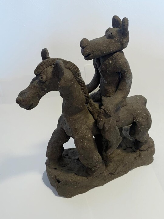 cavalier tranquille Sculpture, 9,1x8,3 in