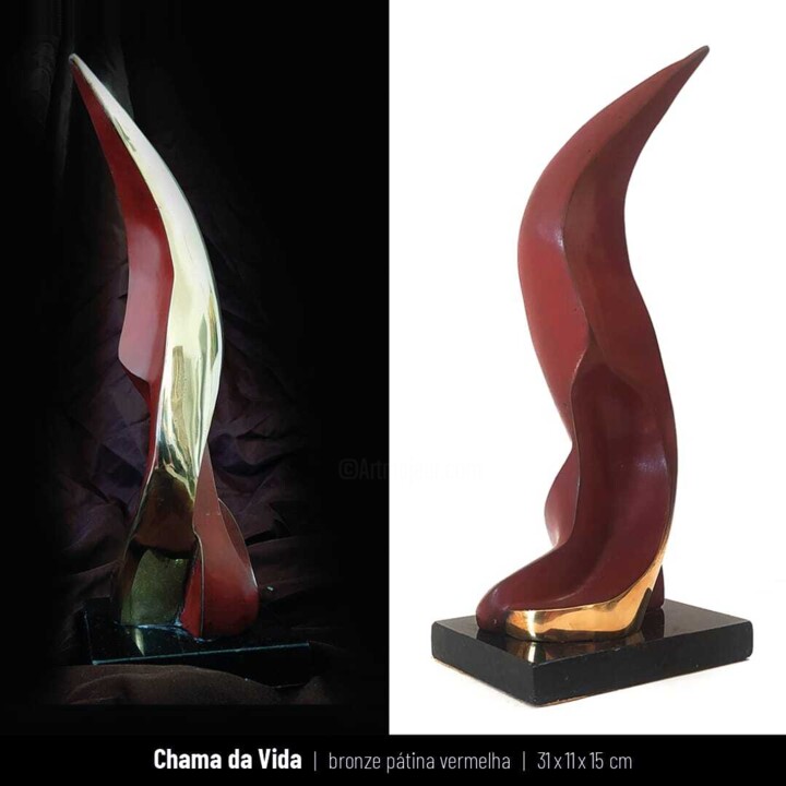 Sculpture intitulée "Chama da vida 1" par Anamaria Vieira, Œuvre d'art originale, Bronze