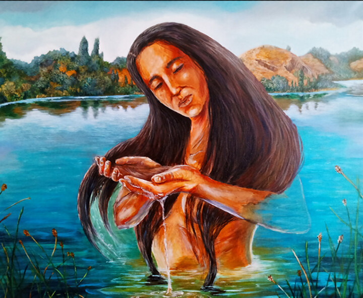 La señoraza / The lady 绘画, 27.6x35.4 in