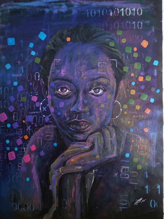 Fragmentation 绘画, 35.4x27.6 in