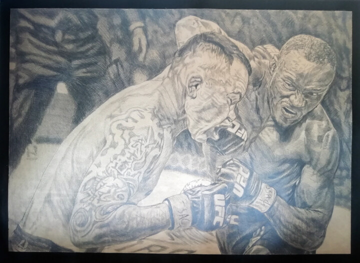 The Ring Will Meet My Face by the Count of Three Drawing, 22.2x30.3 in