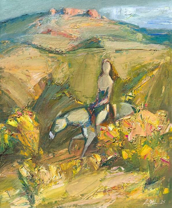 Rider of the Golden Hills 绘画, 23.6x19.7 in