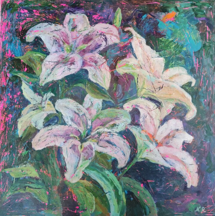 Painting titled "“A Dream in the Nig…" by Natalia Röckle, Original Artwork, Acrylic