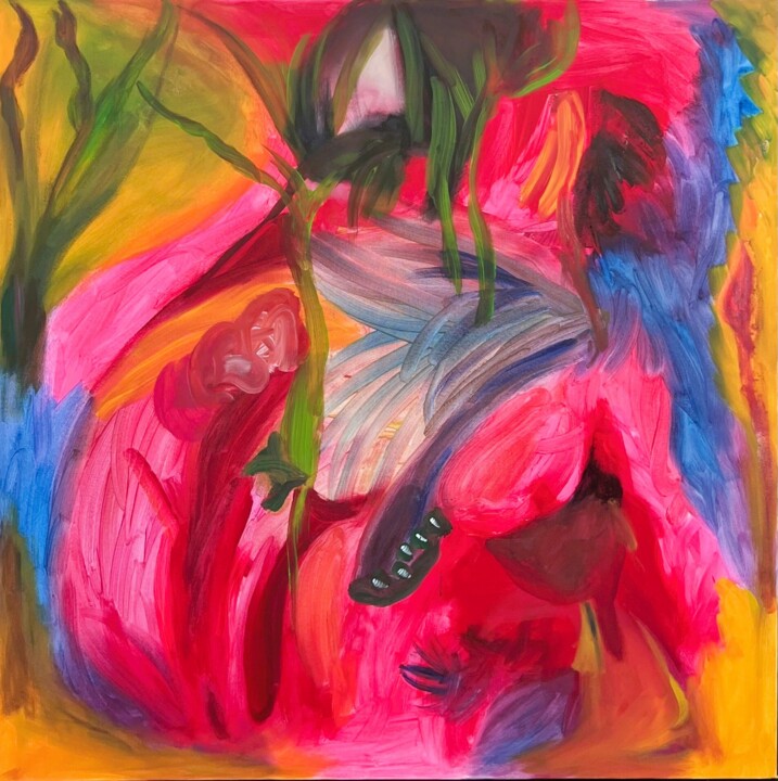 Floraison Suspendue 绘画, 39.4x39.4 in