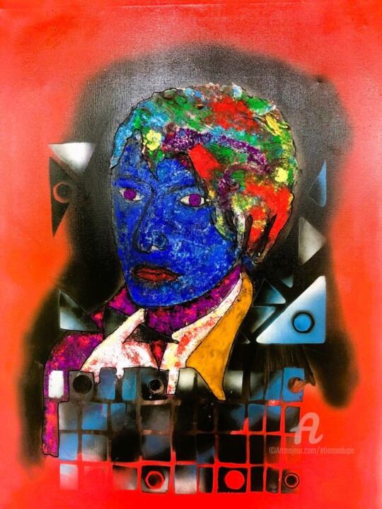 visage bleu