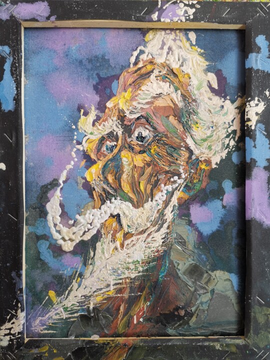 Painting titled "Don Quixote. Portra…" by Allen Light, Original Artwork, Oil Mounted on Wood Stretcher frame
