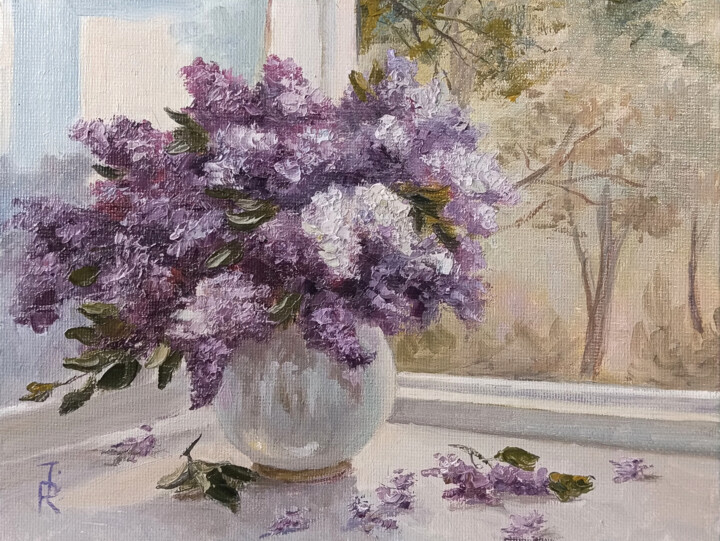 When the lilac blooms Painting, 7.1x9.5 in