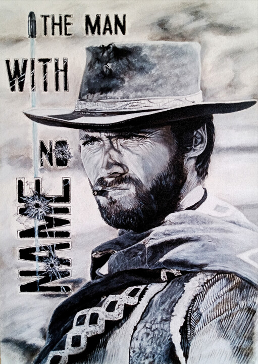 El hombre sin nombre / The man with no name (Clint Eastwood) Tablo, 27,6x19,7 in