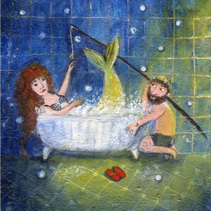 Предложение для Русалочки 绘画, 2.4x2.4 in