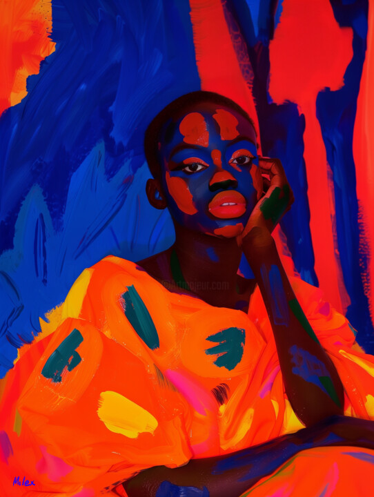 Arts numériques intitulée "Stunning African Mu…" par Milana Expressions, Œuvre d'art originale, Travail numérique 2D