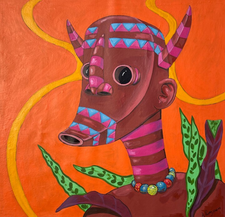 Painting titled "Melodrama" by Ahmed Partey, Original Artwork, Acrylic