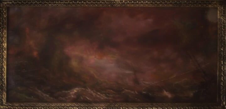 绘画 标题为“Shipwreck on a Seas…” 由Amazeigh Bouzékri, 原创艺术品, 油