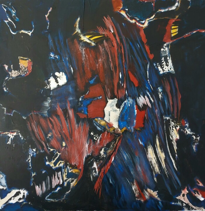 Non plus la r'haine, 绘画, 27.6x27.6 in