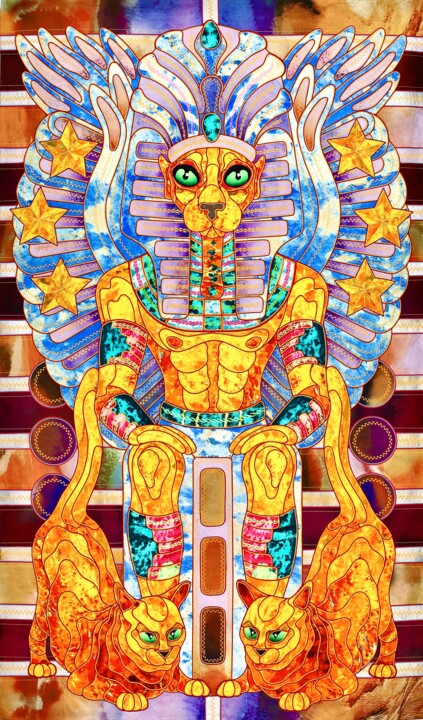 Textile Art titled "Ramses" by Kostyantin Malginov, Original Artwork, Tapestry