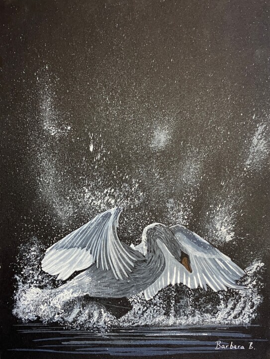 Painting titled "Splash" by Barbara B., Original Artwork, Watercolor