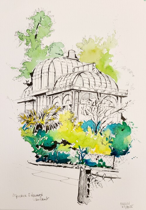 Square Édouard Vaillant, Paris XX Desenho, 11,4x8,3 in