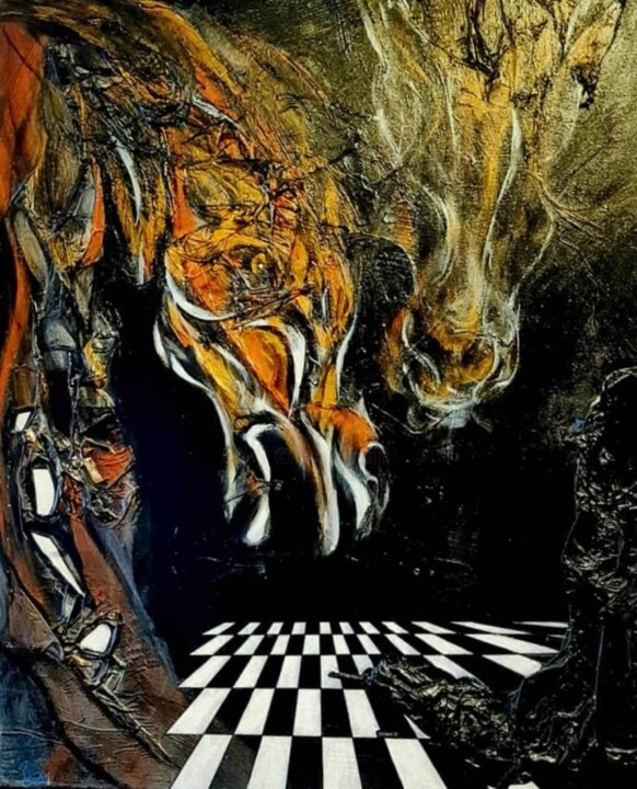 MYSTERIOUS HORSE 绘画, 29.9x24 in