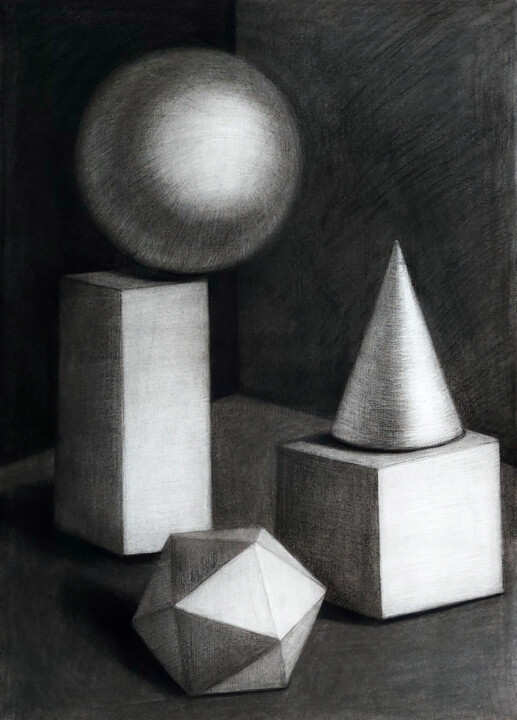 Peinture intitulée "Form and Light" par Anastasiia Kurkova, Œuvre d'art originale, Pastel