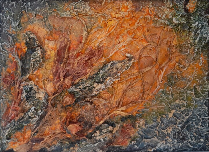 Огонь 拼贴, 4.9x6.5 in