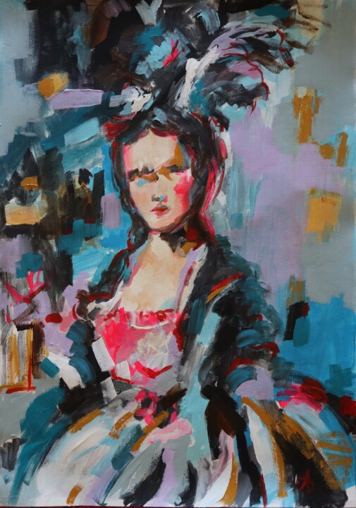 Marie Antoinette III 绘画, 16.5x11.7 in