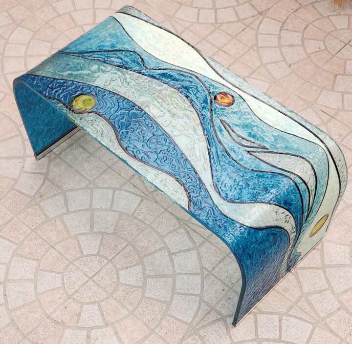 Design intitulée "Table "Vague"" par Guy Terrier, Œuvre d'art originale, Meuble
