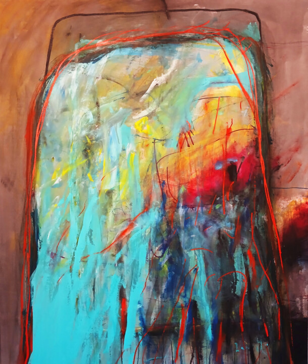 Malerei mit dem Titel "Día de partir" von Martin Zanollo, Original-Kunstwerk, Acryl