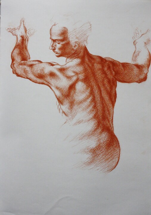 Drawing titled "Sibilla Libica - Da…" by Rosario Iazzetta, Original Artwork, Conté