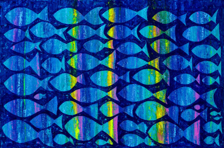 Fishes 2 Painting, 39.4x59.1 in