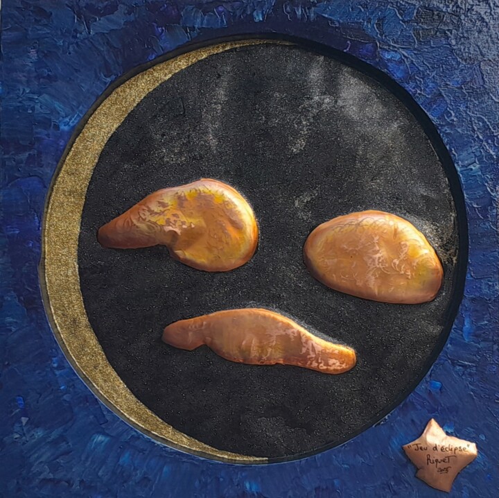 " Jeu d'éclipse " Peinture, 19,7x19,7 in