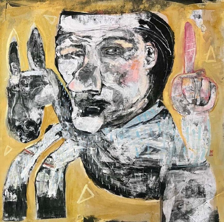 Horse man Peinture, 39,4x39,4 in