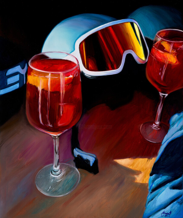 APRES-SKI 绘画, 23.6x19.7 in